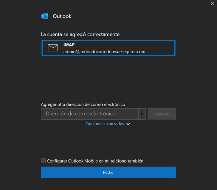 confirmacion correo outlook