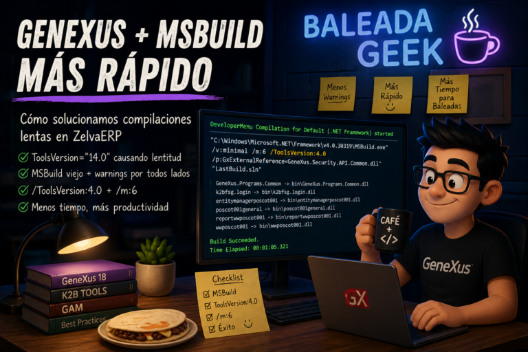 El relajo del MSBuild en GeneXus GX18: cómo le bajamos la calentura al Build de ZelvaERP/ZelvaPOS